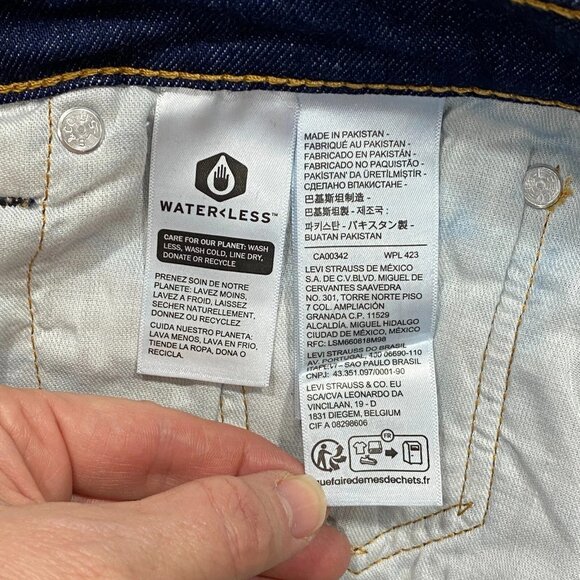 Levi's 514 Jeans Mens 30 x 32 Straight Leg Regular Fit Dark Wash Denim Pants - Picture 9 of 11